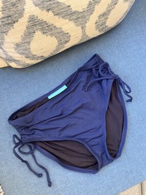 Beach House Navy swim Bottom with side ties